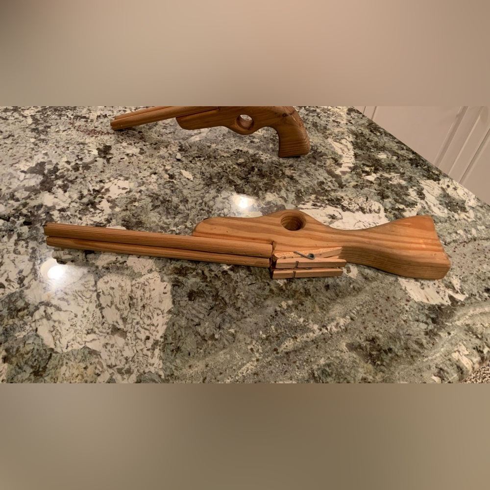 Fun WOODEN elastic band launchers $15